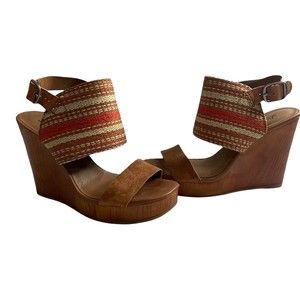 Lucky Brand LAPALOMA Women Wedge Sandals Sz 7.5 EUC